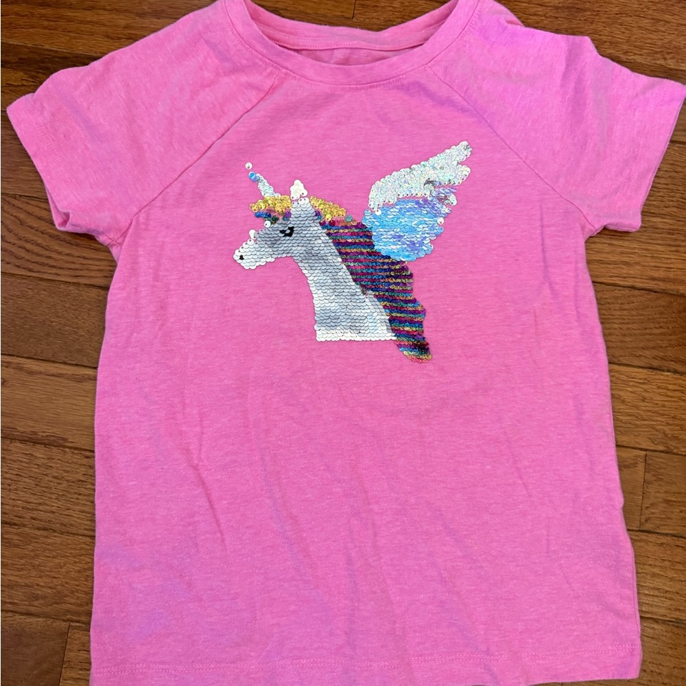 Cat & Jack Pink Sequin Unicorn Tee
